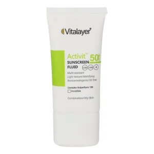 فلوئید ضد آفتاب بی رنگ ویتالیر SPF50 مدل Activit